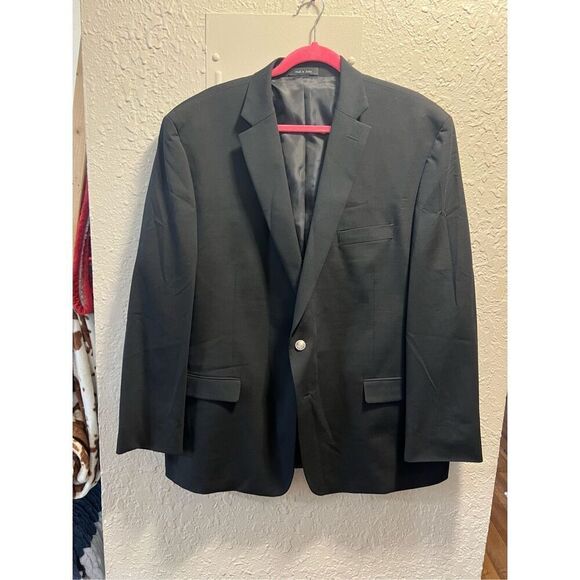 Michael Michael Kors Black Tux Top Men’s Size 50R 54% Polyester 44% Wool 2% Elas - Picture 1 of 16